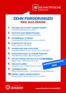 Plakat mit Forderungen
